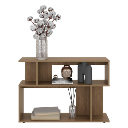 Oak Particle Board Open Design Shelf Table for Living Room Storage