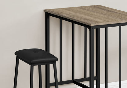 Contemporary Taupe Metal Bistro Set for Small Kitchen Dining