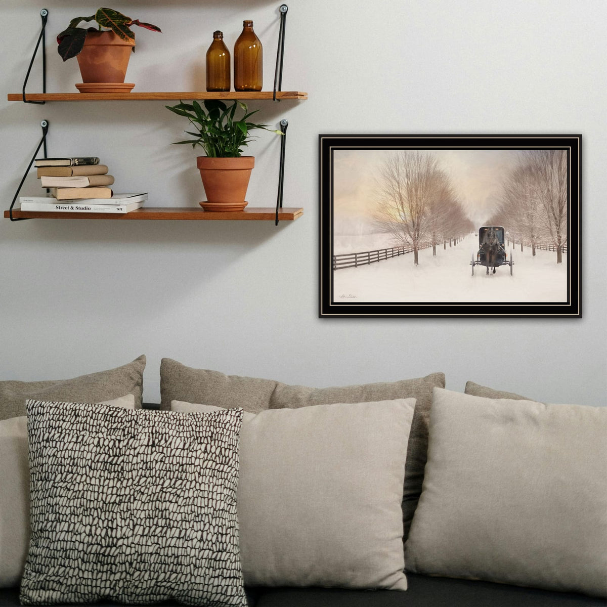 Wood & Paper Framed Wall Art - Multi Color Living Room Bedroom Decor