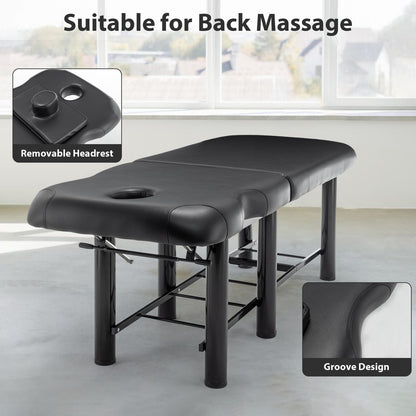 Professional Massage Table - Black with Storage