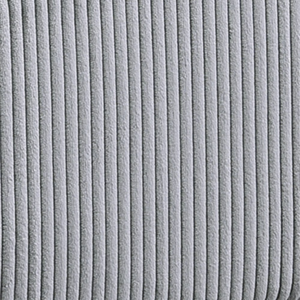 Contemporary Light Gray Corduroy Ottoman - 39" Square