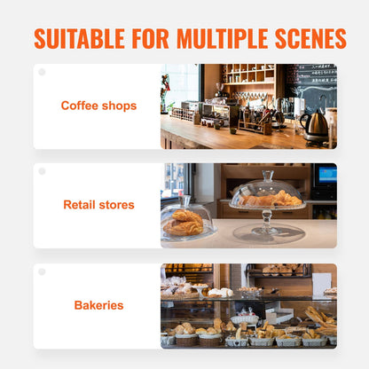 Clear Acrylic Bakery Display Case with Magnetic Door for Snacks for Living Room