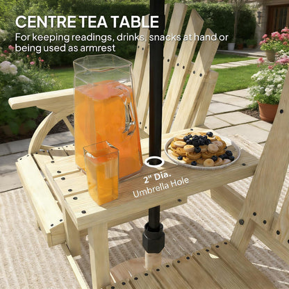 High Back Wooden Garden Bench - 2 Seat Patio Bench