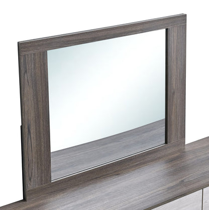 Gray Mirror with Oak Frame - 43" Vanity Mirror