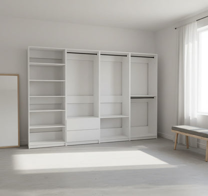 Prosper White Freestanding Walk-In Closet System - Wood & Melamine