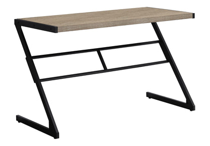 Taupe MDF Z-Shaped Computer Desk - 48" Workstation for Home Office