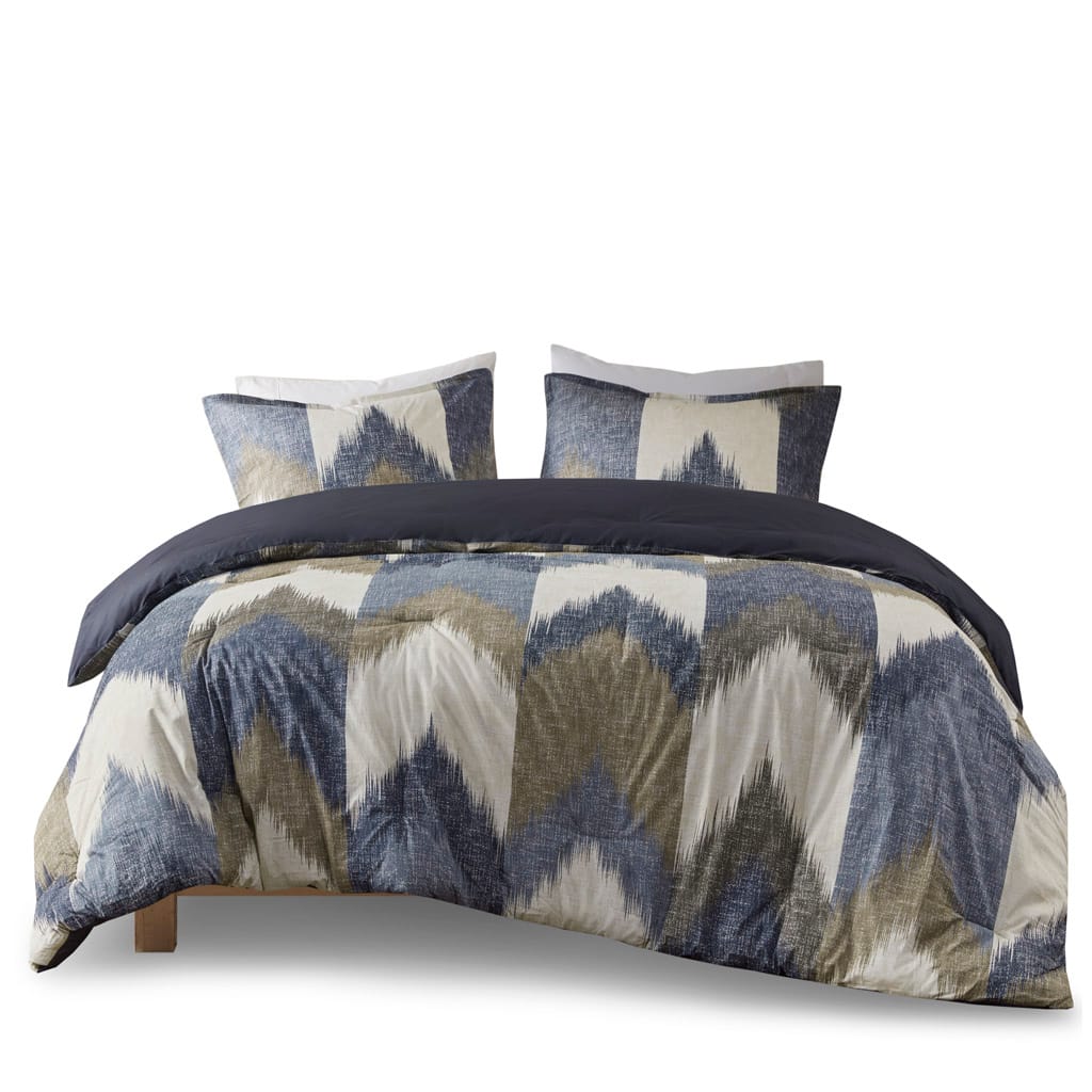 Navy Polyester Comforter Set - King/Cal King