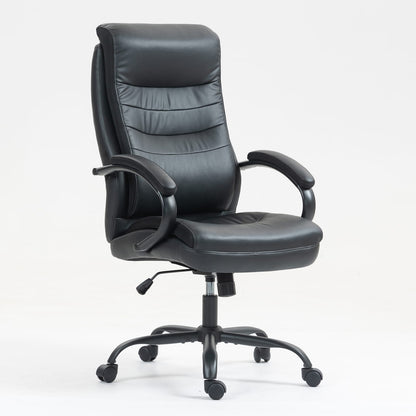Black PU Office Chair - Adjustable Height Recliner