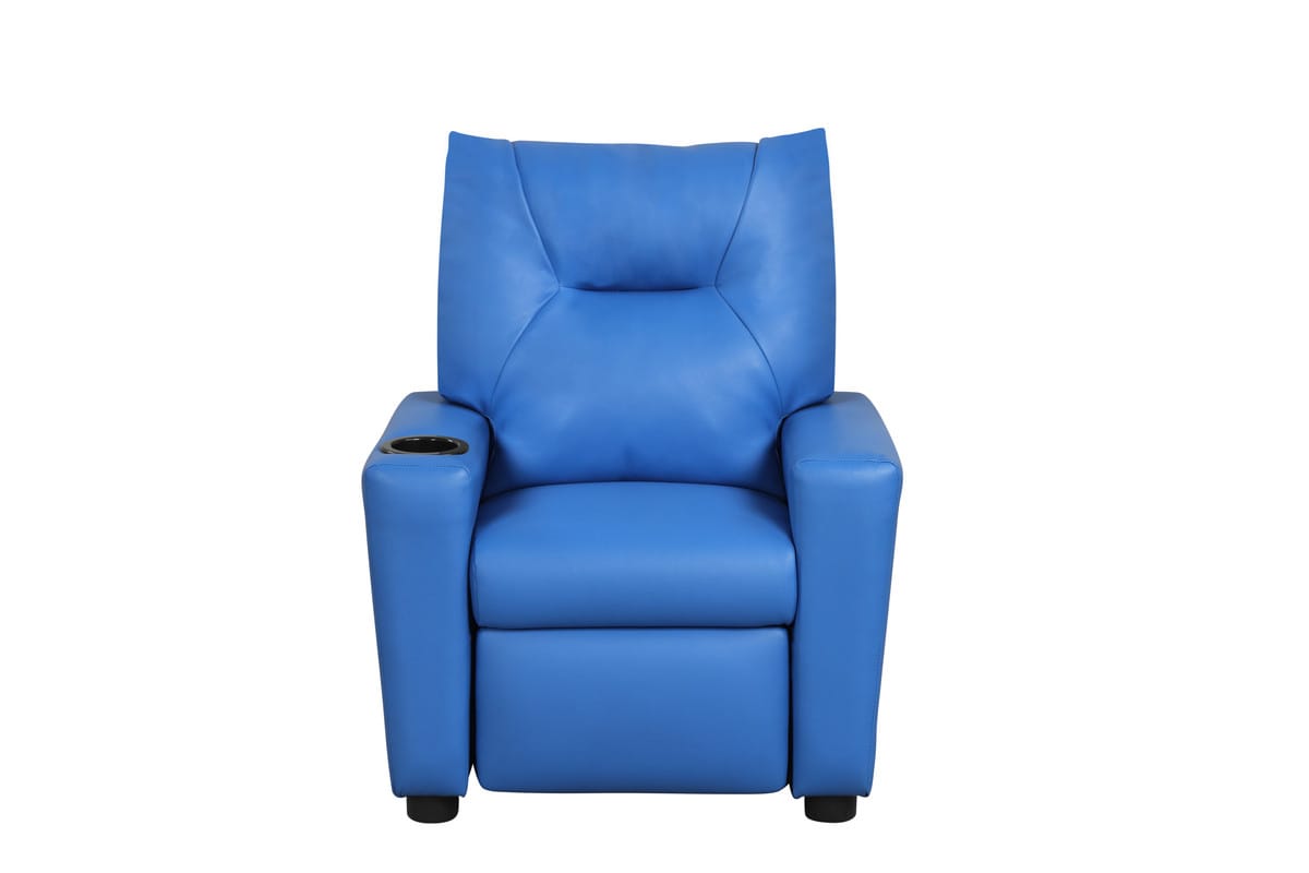Blue Kids Recliner Chair - 23"W PU Leather