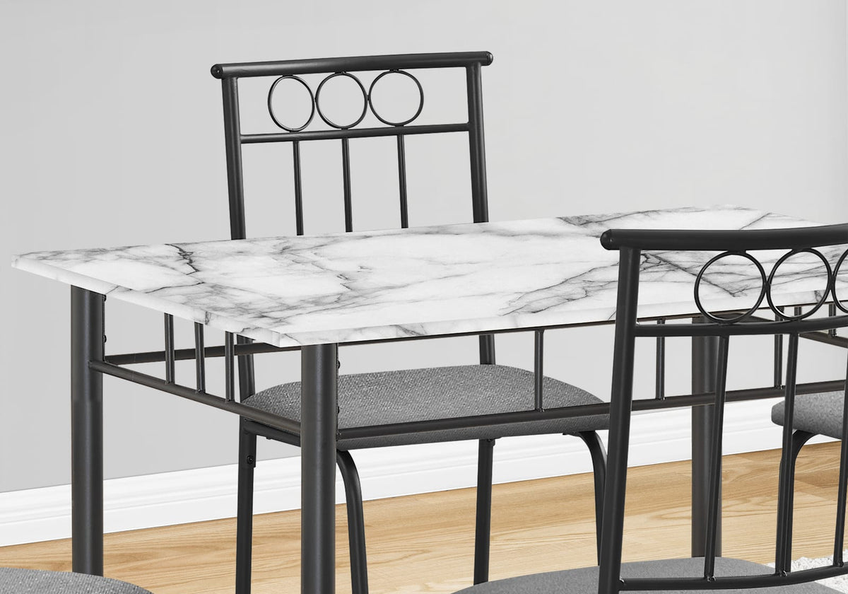 5 Piece White Dining Table Set - 40" Rectangular Table with Chairs for Dining Room
