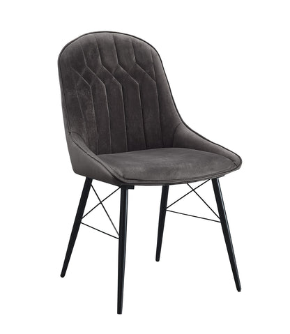 Dark Gray Fabric Dining Chairs Set of 2