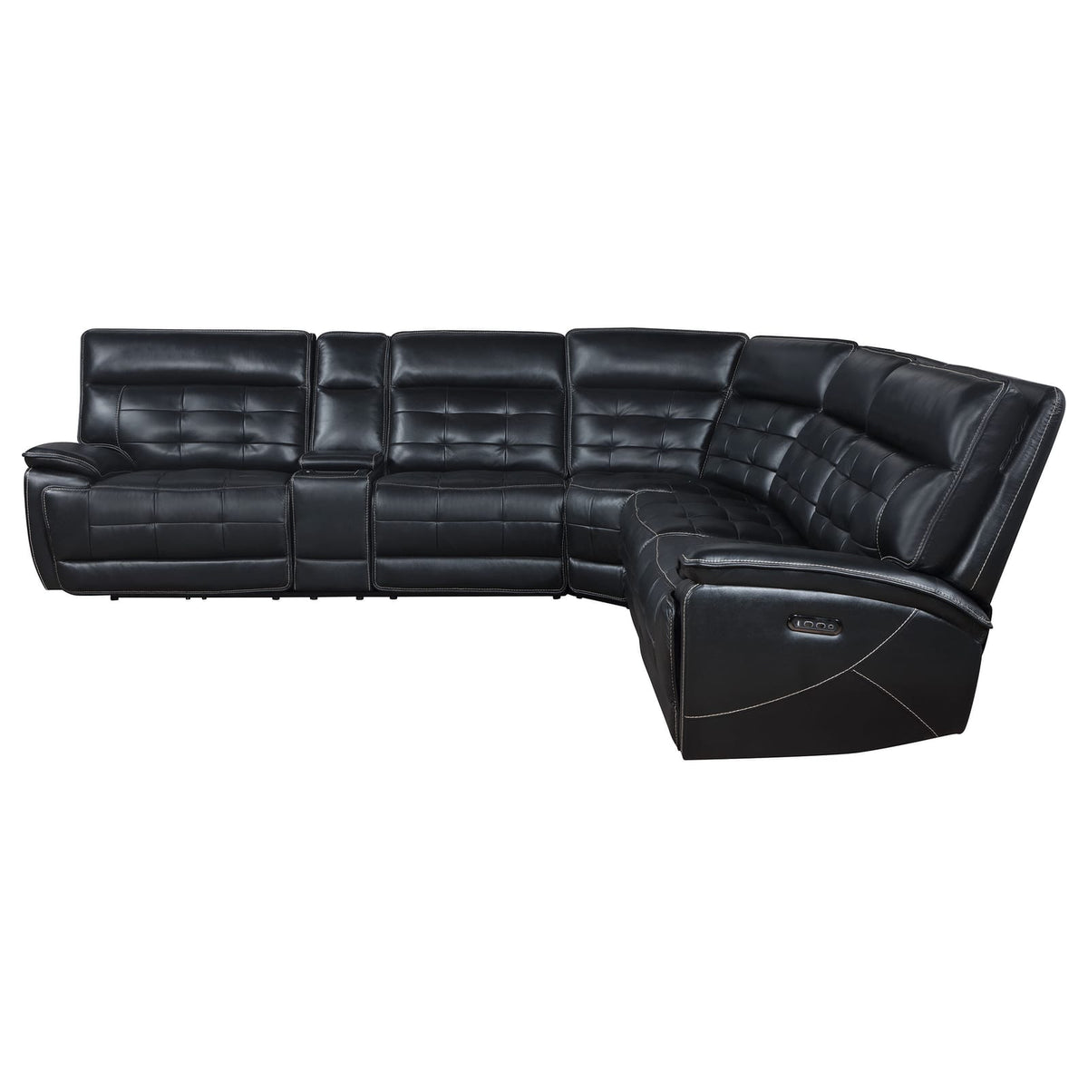 Black Curved Sectional Sofa - 118.5" Reclining for Living Room