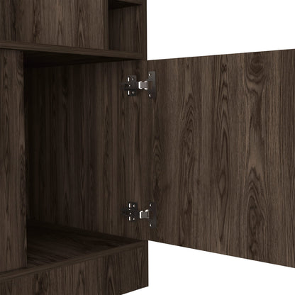 Brown Wine Rack Cabinet - 8 Bottle Storage for Dining Room