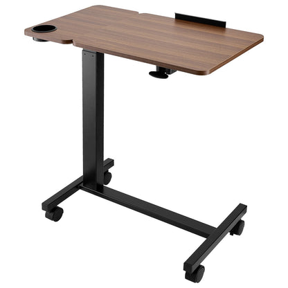 Black Steel Overbed Table - Adjustable Height Laptop Desk