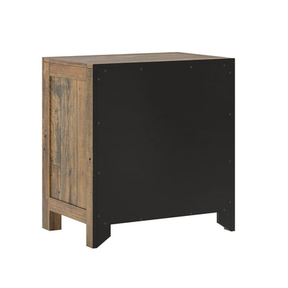 Solid Wood Brown Nightstand with 2 Drawers, 26"W x 18"D for Bedroom