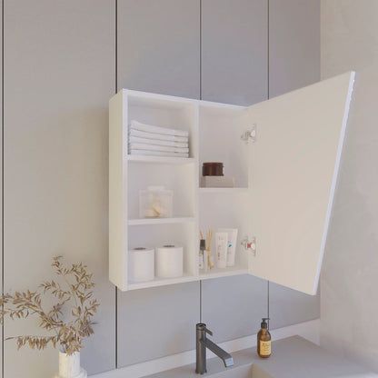 Wall Mounted White Bathroom Cabinet with Mirror for Renovation