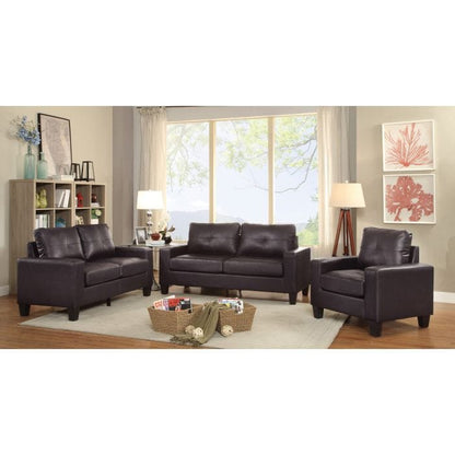 Dark Brown Modular Loveseat - Compact Design for Living Room