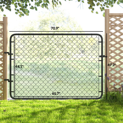 Black Steel Garden Gate - 26" to 70.9" Wide