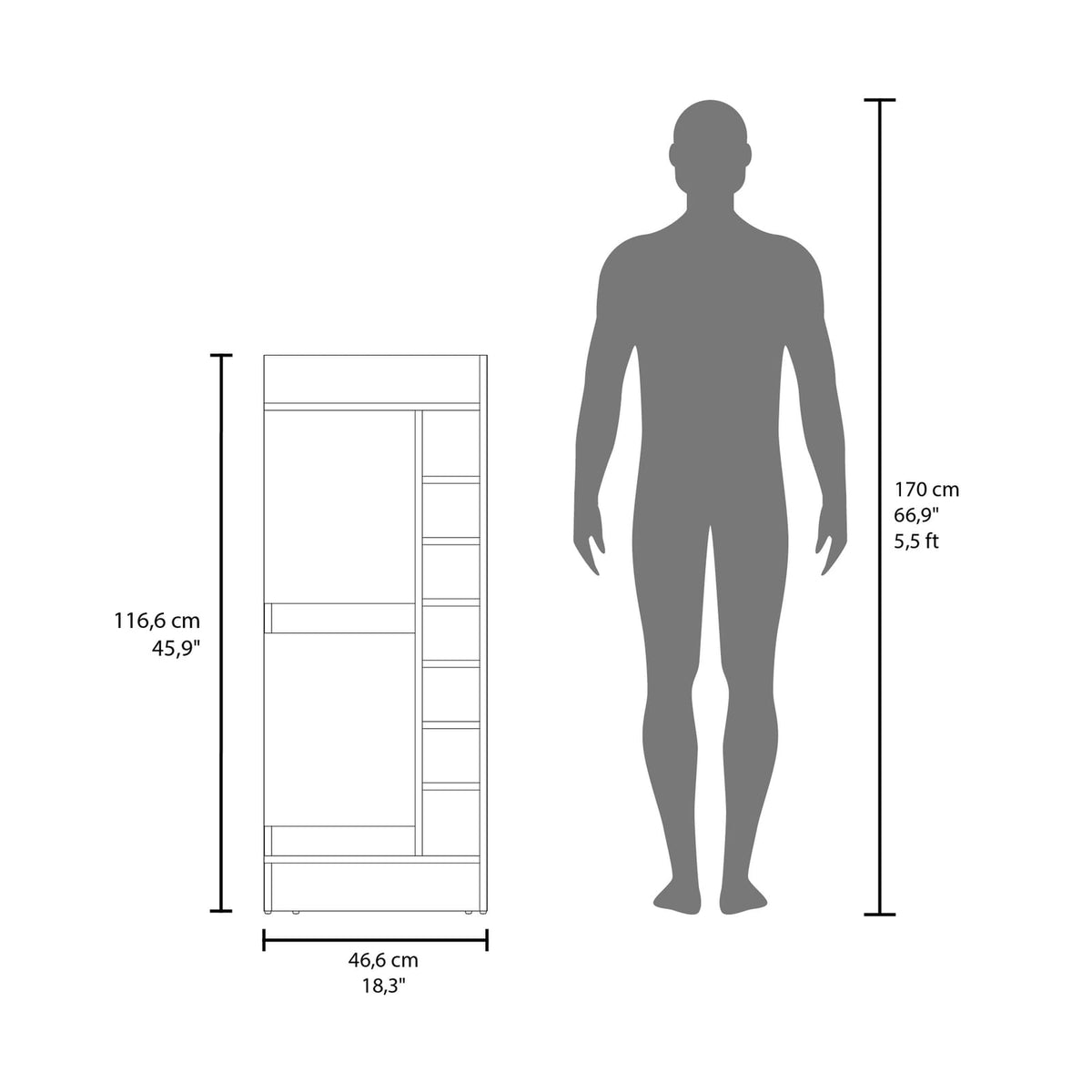 Black Corner Bar Cabinet - 46" Tall Liquor Storage