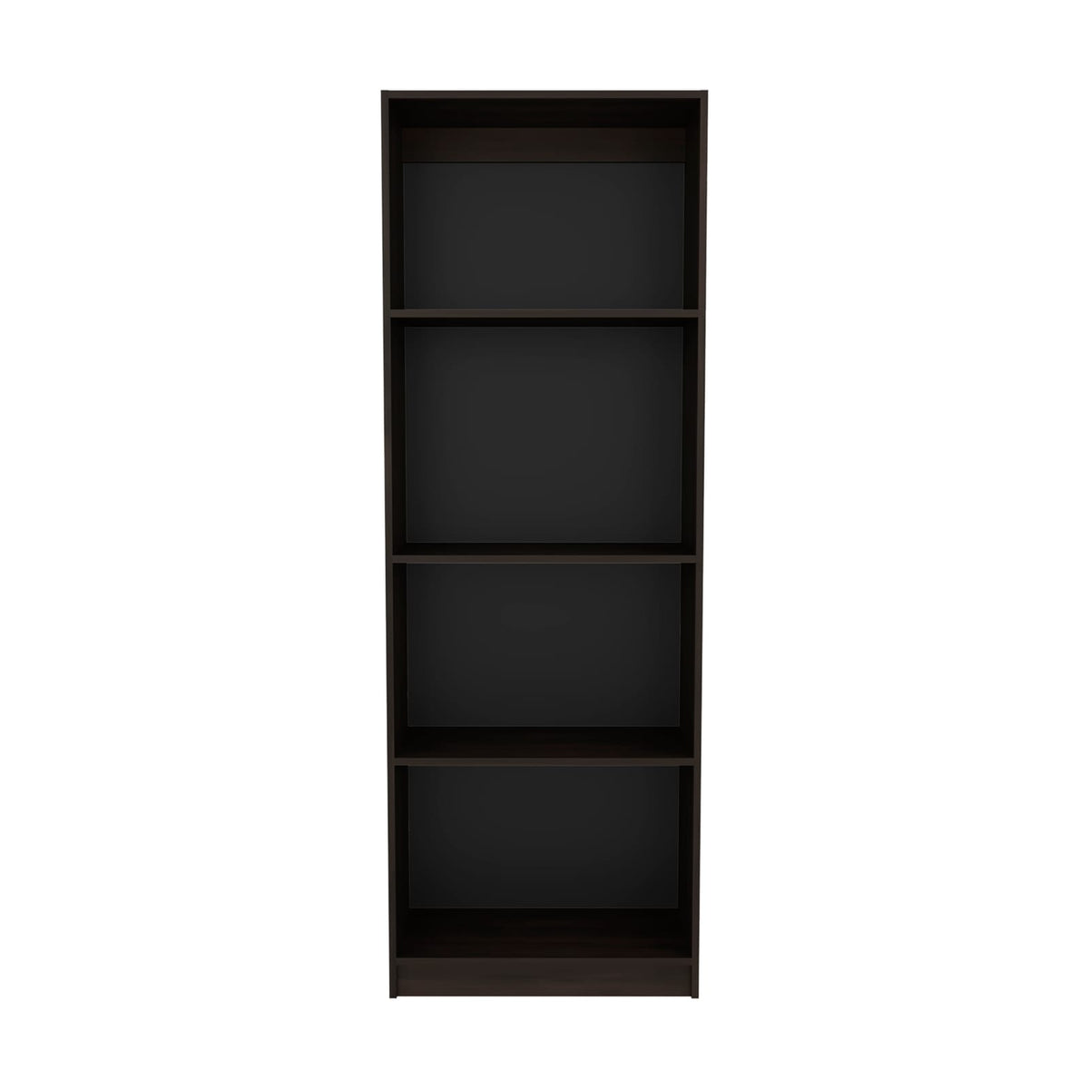 Dark Walnut Bookcase - 4 Shelves, Particle Board for Living Room