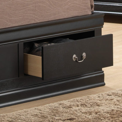 Elegant Full Storage Bed - Black Particle Board