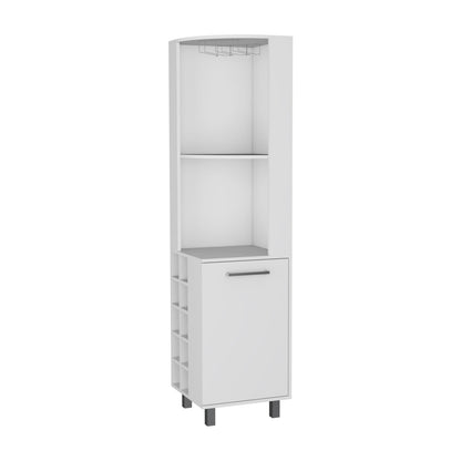 Modern White Corner Wine Rack Cabinet - 70.8"H