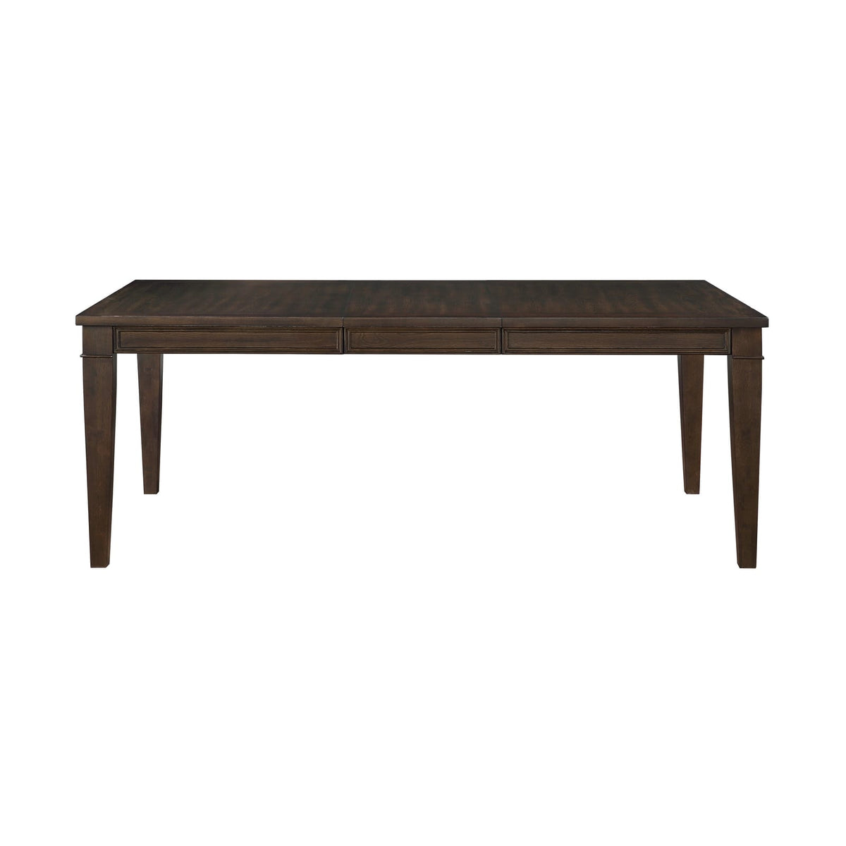 Dark Brown Oak Dining Set with Extendable Table and Four Chairs