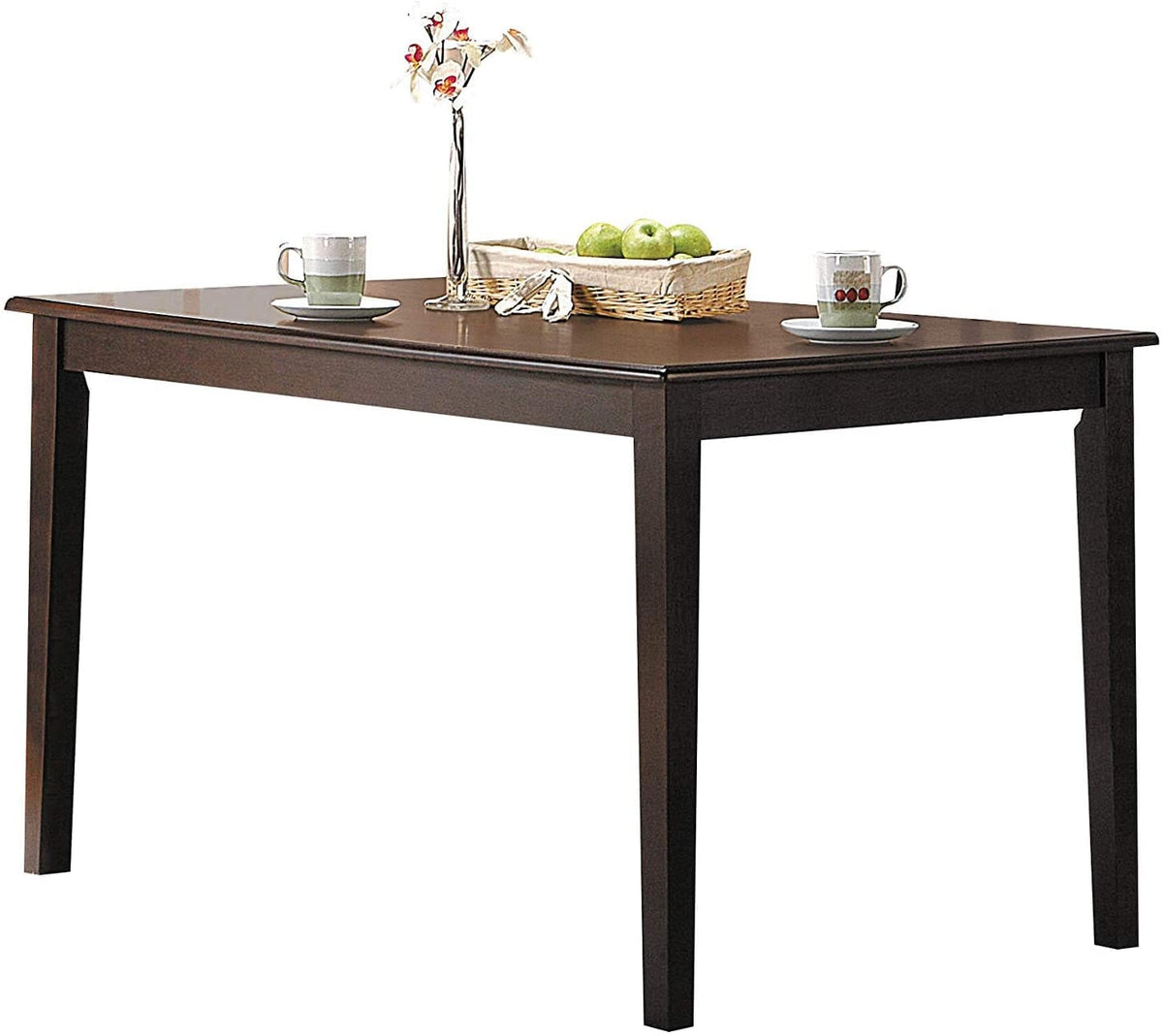 Espresso Rectangular Dining Table for Kitchen and Dining Room, 4 Seat Wood