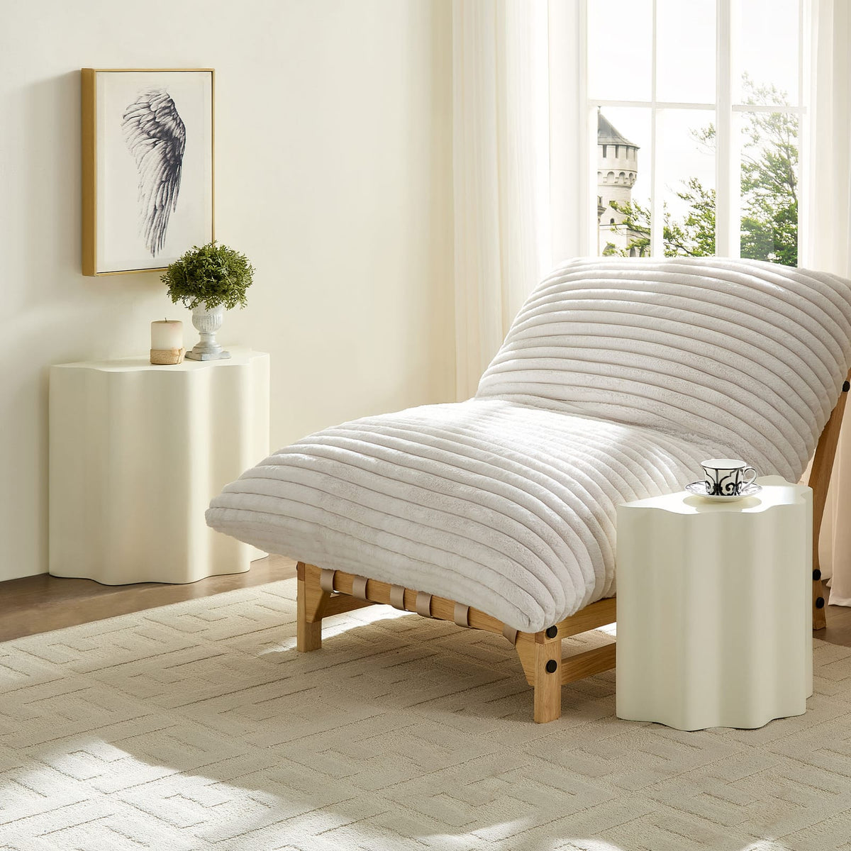 Beige Fiberglass Coffee Tables - 2 Piece Set for Living Room