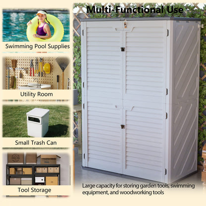 White Plastic Deck Box - Weatherproof Storage for Outdoor Equipment