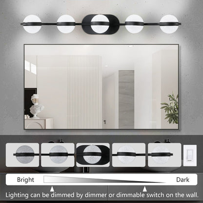 Black 5 Light Bathroom Vanity Lighting Fixture