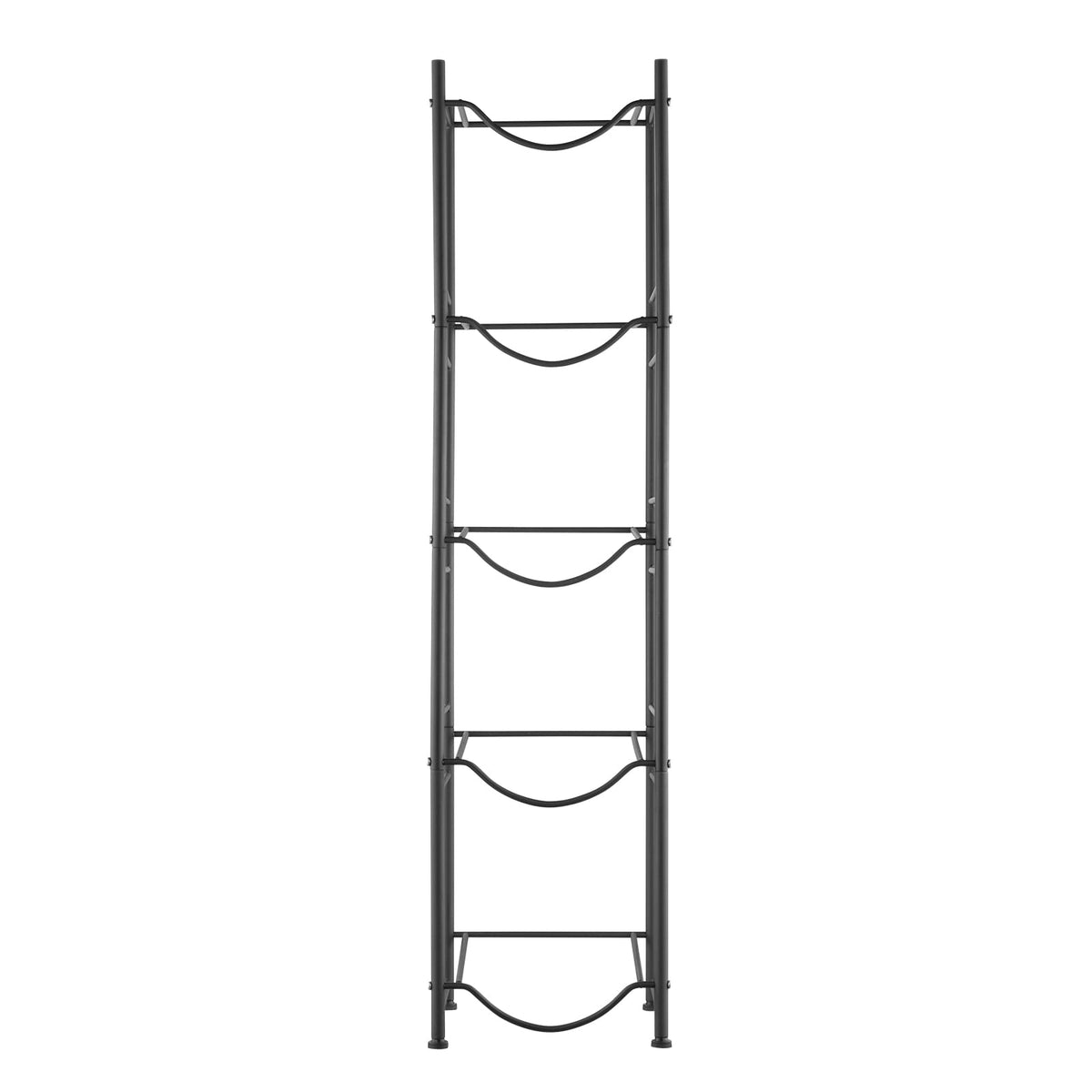 Black Iron 5 Tier Water Jug Holder - Shelf for Bottles for Living Room