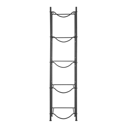 Black Iron 5 Tier Water Jug Holder - Shelf for Bottles for Living Room