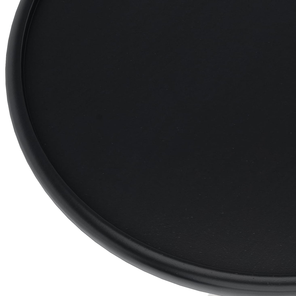 Black Marble & Mango Wood End Table - 12 Inch Round for Living Room