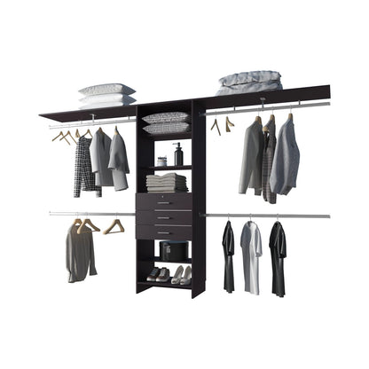 Wengue Modular Closet Organizer System - Dark Brown