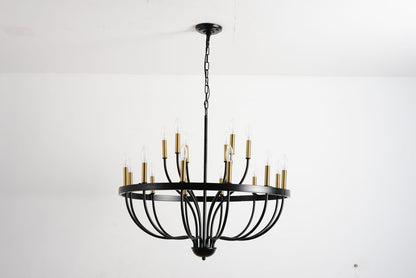 Modern Gold Black Metal Chandelier for Dining Room and Living Area