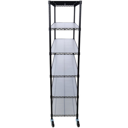 6-Tier Metal Shelving Unit - Black - 18"D x 48"L x 82"H