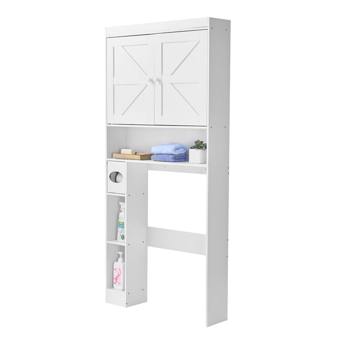 Over the Toilet Storage Cabinet - White, 67.4" H - Particle Board
