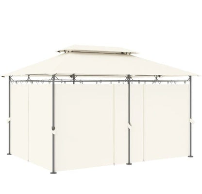 Spacious Cream White Gazebo - 130 Sq Ft Metal Patio Cover