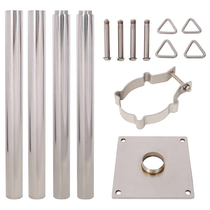 12FT Stainless Steel Canopy Pole - Durable Shade Support
