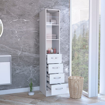 4+ Drawer Bathroom Cabinet - White Freestanding Storage