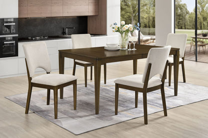 Modern Rectangle Dining Table - Seats 6, Brown Mix for Dining Room