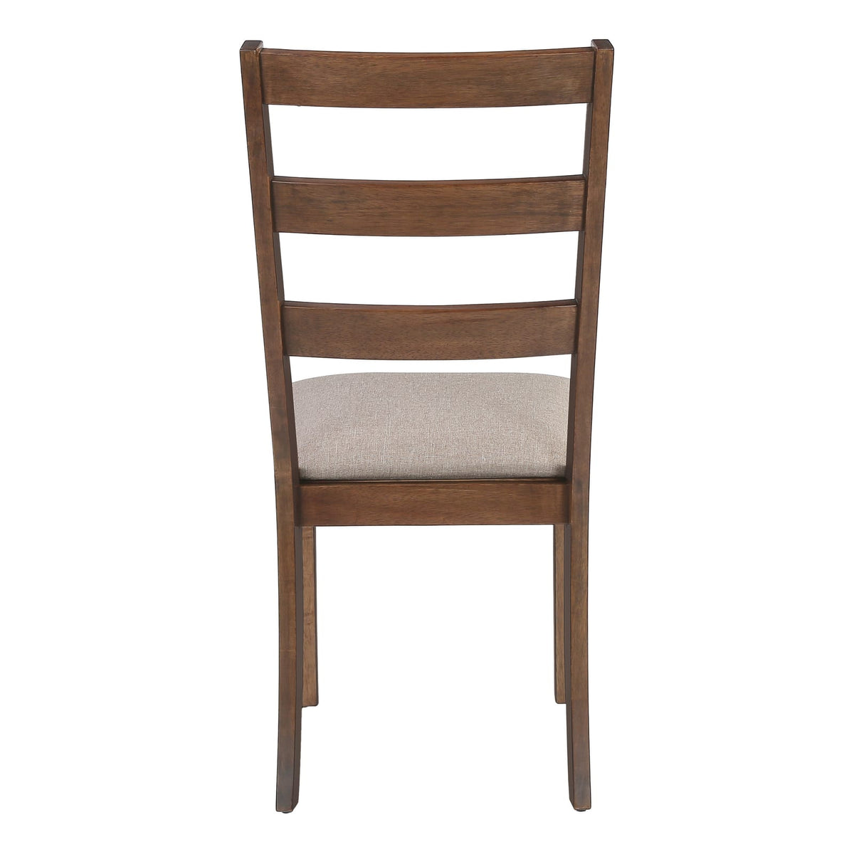 Set of 2 Beige Dining Chairs - Walnut Wood Legs for Living Room