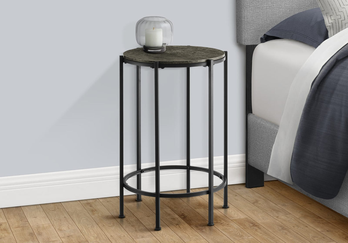 Small Black Metal Accent Table - Round Side Table