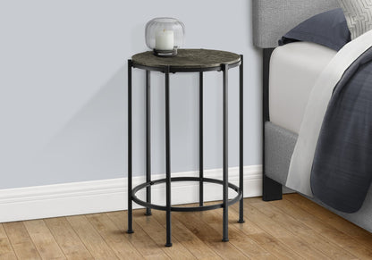 Small Black Metal Accent Table - Round Side Table