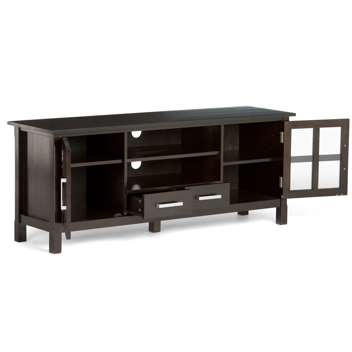 Kitchener 60 Inch Solid Wood TV Stand - Dark Brown