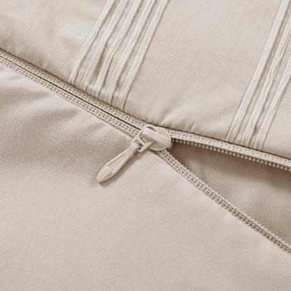 3-Piece Full Woven Striped Duvet Set - Neutral Comfort