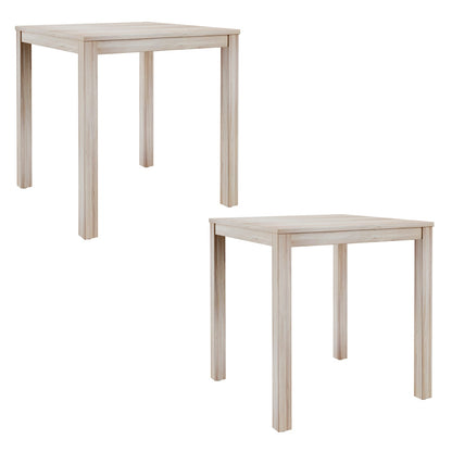 Beige End Tables Set of 2 - Compact Wood Design for Living Room