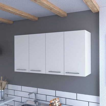 White Four Door Wall Mounted Cabinet - 47.2" W x 23.6" H
