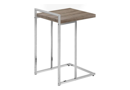 C-Shaped Accent Table - Taupe & Chrome for Living Room